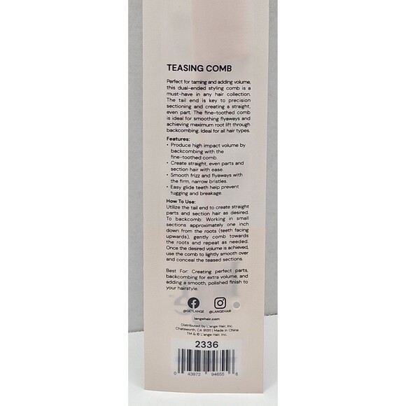L'ange Teasing Comb 2336 7.5" Long Pink NIP - Picture 3 of 3